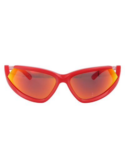 Balenciaga Eyewear Side Xpander Cat In 005 Red Red Red