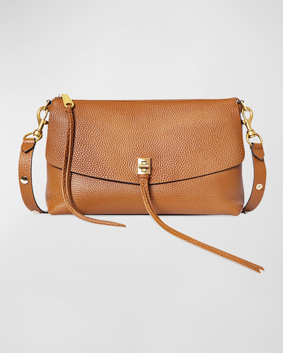 Rebecca Minkoff Darren Zip Leather Crossbody Bag In Caramello