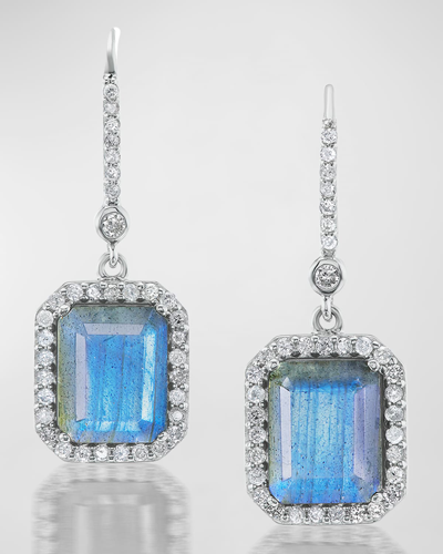 Sheryl Lowe Labradorite And Diamond Drop Earrings In Metallic