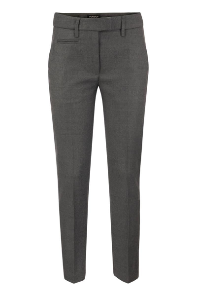 Dondup Perfect - Wool Slim-fit Trousers In Grey
