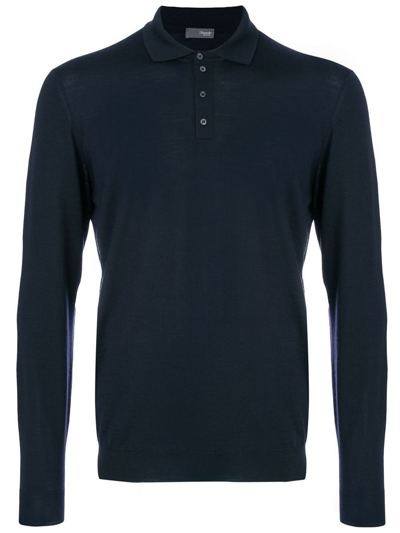 Drumohr Polo With Logo In Blue