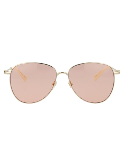 Gucci Sunglasses In 003 Gold Gold Pink