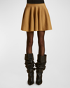 Khaite Ulli Wool-blend Mini Skirt In Nougat