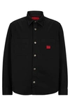Hugo Boss Oversized-fit Shirt In Cotton Twill With Logo Label In Black