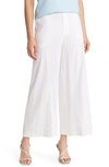 Nordstrom Wide Leg Crop Linen Blend Pants In White