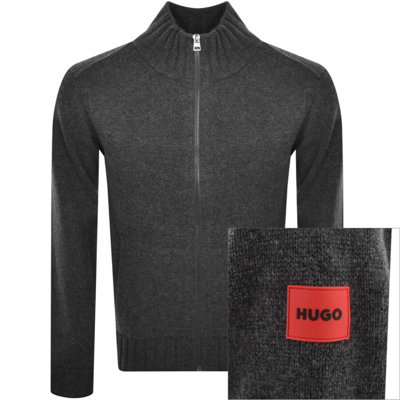 Hugo Suppon Full Zip Knit Jumper Grey