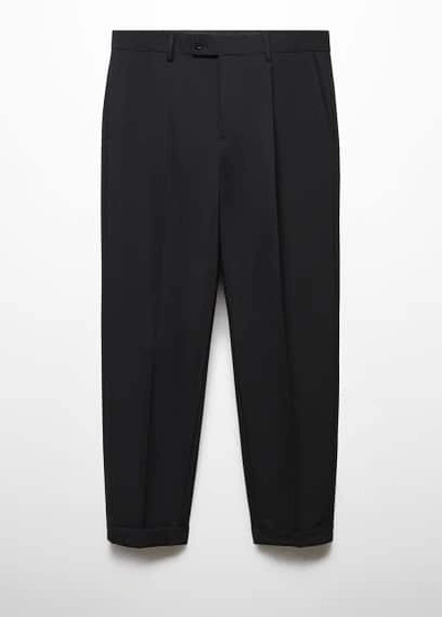 Mango Man Regular Fit Suit Trousers Black