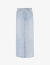 CAMILLA AND MARC CAMILLA AND MARC WOMENS WASHED BLUE PHOEBE FADED-WASH DENIM MAXI SKIRT