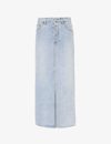Camilla And Marc Womens Washed Blue Phoebe Faded-wash Denim Maxi Skirt In Washed Blue