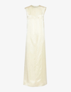 Camilla And Marc Womens Acid Myah Side-split Satin Maxi Dress In Acid