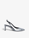 Zadig & Voltaire 68mm First Night Court Leather Pumps In Silver