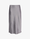 Samsoe & Samsoe Samsoe Samsoe Womens Excalibur Agneta Mid-rise Recycled-polyester Midi Skirt In Grey