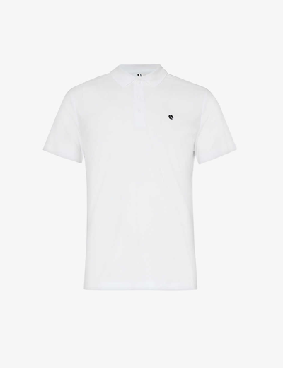Bjorn Borg Mens Brilliant White Ace Brand-print Regular-fit Recycled-polyester Polo Shirt