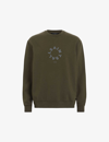 ALLSAINTS ALLSAINTS MEN'S TEA LEAF GREEN TIERRA LOGO TEXT-PRINT ORGANIC-COTTON SWEATSHIRT