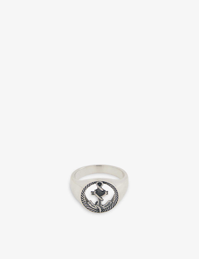 Serge Denimes Mens Silver Anchor 925 Oxidised-finish Sterling Silver Ring
