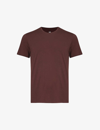 PAIGE PAIGE MEN'S DEEP AUBERGINE CASH CREWNECK COTTON-BLEND T-SHIRT