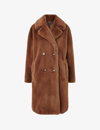 WHISTLES WHISTLES WOMEN'S BROWN TEDDY RELAXED-FIT FAUX-FUR COAT