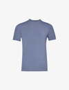 Zimmerli Mens Winter Blue 558 Pureness Crew-neck Regular-fit Stretch-jersey T-shirt