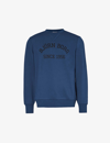 Bjorn Borg Mens Estate Blue Essential Logo-print Crewneck Cotton And Recycled Polyester-blend Sweats