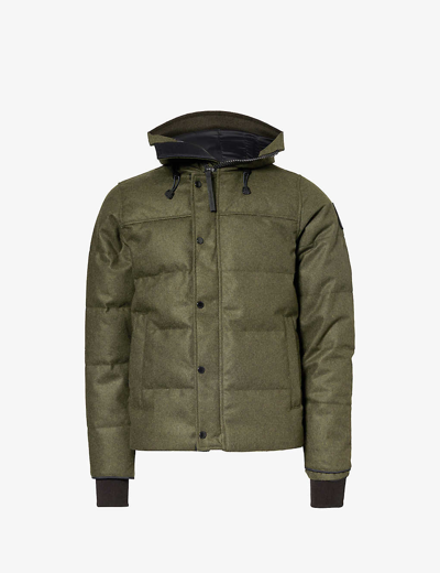 Canada Goose Mens Military Green Melange Macmillan Brand-patch Recycled Wool-blend Jacket