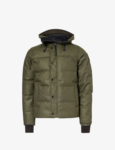 Canada Goose Mens Military Green Melange Macmillan Brand-patch Recycled Wool-blend Jacket In Military Green Melange