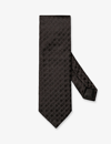 Eton Mens Black Geometric-pattern Wide-blade Silk Tie