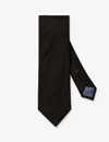 Eton Mens Black Classic Graphic-pattern Silk-blend Tie