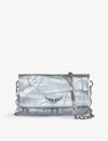 Zadig & Voltaire Zadig&voltaire Silver Rock Branded-charm Nano Leather Clutch Bag