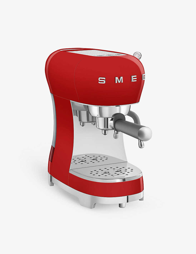 Smeg Red Stainless-steel Espresso Machine With Steam Wand
