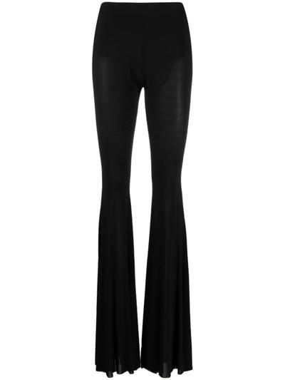 Giuseppe Di Morabito Stretch Viscose Jersey Flared Pants In Nero