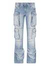 Attico Essie Flared Cargo Pants In Blue