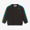 MINI RODINI BLACK COTTON RAINBOW STRIPE SWEATSHIRT