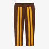 Mini Rodini Brown Stripe Joggers In Brown