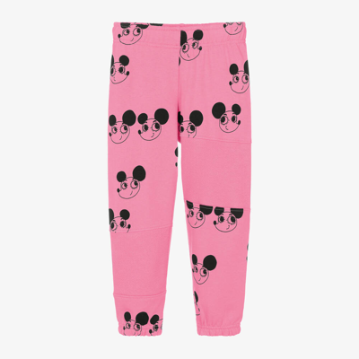 Mini Rodini Kids' Ritzratz棉质针织运动裤 In Pink