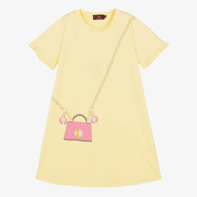 Aigner Teen Girls Yellow Cotton Crossbody Bag Dress