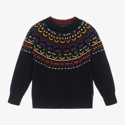 Joules Kids' Boys Navy Blue Harry Potter Fair Isle Sweater