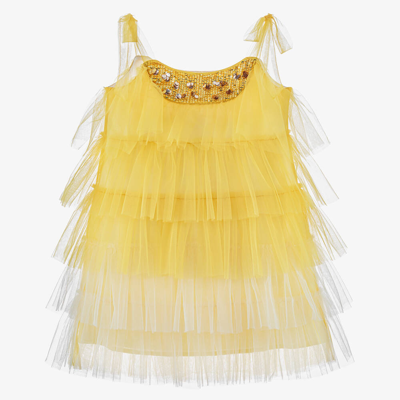 Tutu Du Monde Babies'  Girls Yellow Tulle & Sequin Dress