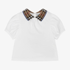 BURBERRY BABY GIRLS WHITE VINTAGE CHECK BLOUSE
