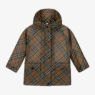 Burberry Kids' Girls Beige Vintage Check Raincoat