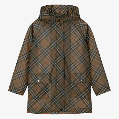 Burberry Teen Girls Beige Vintage Check Raincoat