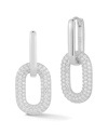 CHLOE & MADISON CHLOE AND MADISON SILVER CZ LINK EARRINGS