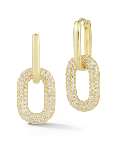 Chloe & Madison Chloe And Madison 14k Over Silver Cz Link Earrings