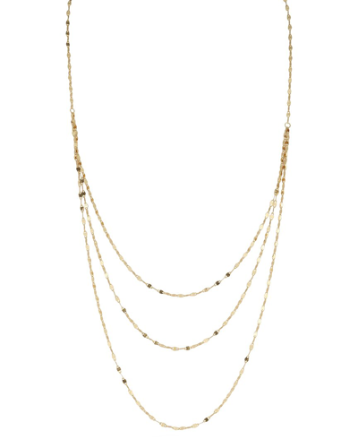 Italian Gold Triple Layer Mirror Chain Necklace
