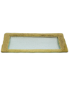 CLASSIC TOUCH CLASSIC TOUCH GLASS RECTANGULAR TRAY WITH THICK GOLD BORDER