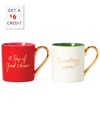 KATE SPADE KATE SPADE NEW YORK BE JOLLY COLOR 2PC MUG SET WITH $6 CREDIT