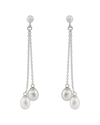 Splendid Pearls Rhodium Over Silver 6-6.5mm Pearl Earrings