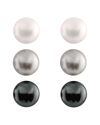 Splendid Pearls Plated 7-8mm Pearl Set Of 3 Studs