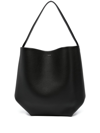 THE ROW BLACK LARGE N/S PARK LEATHER TOTE BAG