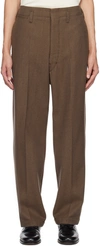 Lemaire Pantalone In Misto Lana Marrone Uomo In Br440 Mushroom