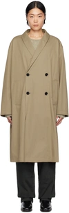 LEMAIRE BEIGE WRAP COLLAR TRENCH COAT